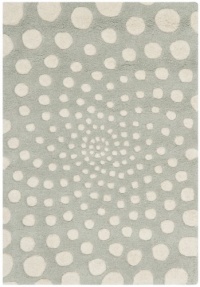 Safavieh SOH766D Soho Collection Handmade New Zealand Wool Area Rug, 5-Feet by 8-Feet, Grey and Ivory