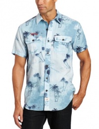 Nautica Men's Short Sleeve Allover Palm Print