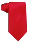 Solid red polyester tie