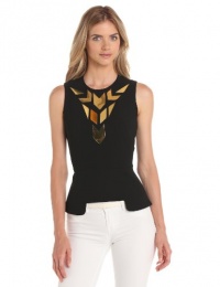 Rachel Roy Collection Women's Crepe Metal Trim Top