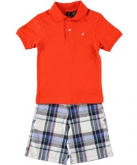 Nautica Burdett 2-Piece Outfit (Sizes 2T - 4T) - tomato, 4t