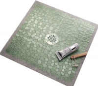 InterDesign Pebblz Shower Mat, Green