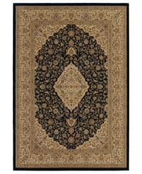 A flourish of ebony, cream and gold florals and medallions create a timeless tradition in the Tamena area rug from Couristan. Woven of heat-set Courton™ polypropylene, a synthetic fiber that's meticulously crafted for durability.