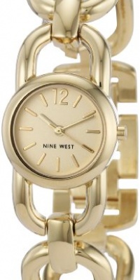 Nine West Women's NW1136CHGB Gold-Tone Round Champagne Dial Bracelet Watch