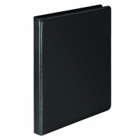 Wilson Jones Premium Single-Touch Locking Round Ring View Binder, 0.5 Inch Capacity, Black (W87912PP)