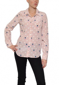 Women's Equipment Brett Floral Polka Dot Print Blouse in Rose Smoke Size S