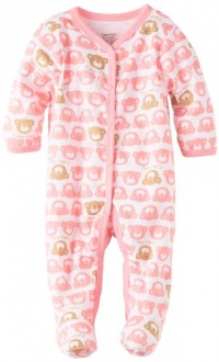 Calvin Klein Baby-girls Newborn Bear Head Print Stretchie Coverall