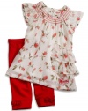 GUESS Kids Girls Baby Girl Chiffon Dress & Leggings S, CREAM (12M)