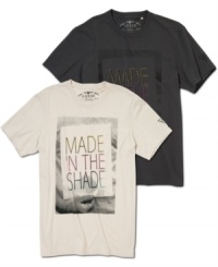 Visual aids. This graphic tee from Guess gets the message across in an instant.