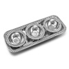 Wilton Armetale Flutes and Pearls Dip Bowls with Serving Tray, 5-1/2-Inch by 14-1/4-Inch, Set of 4