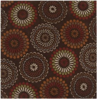 Area Rug 8x8 Square Contemporary Chocolate Color - Surya Bombay Rug from RugPal