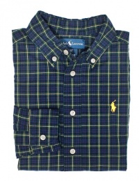 Ralph Lauren Toddler Boy's Plaid Shirt (7, Navy Multi)