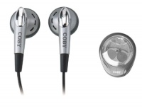 Coby CVE20 Dynamic Digital Stereo Earphones with Carrying Case, Silver