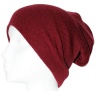 Ribbed Beanie Hat Slouch Style Skull Cap Ski Hat Burgundy