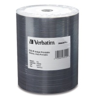 Verbatim 97019 700 MB 52x 80 Minute DataLifePlus White Inkjet and Hub Printable Recordable Disc CD-R, 100-Disc Spindle Tape Wrap