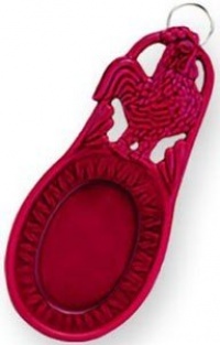 Old Dutch 2-Tone Rooster Spoon Rest, 3-3/4 by 8-Inch, Red