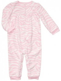 Carter's Infant Long Sleeve One Piece Fleece Coverall - Zebra Print-3 Months