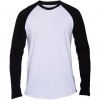 Hurley Men's Staple Long Sleeve Raglan, Black White, Medium