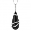 14K White Gold 6.53ct Wrapped in Diamond & Various Black Onyx Gemstone Necklace