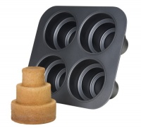 Chicago Metallic Multi Tier Cake Pan 4 Cavity, 10.6 x 9.60 x 4.5 Inch