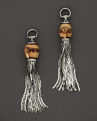 Sterling silver fringes fall from bamboo beads on these Gucci earrings.