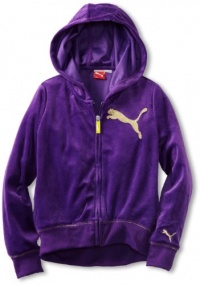 Puma - Kids Girls 7-16 Velour High Low Hoodie, Princess Purple, Small