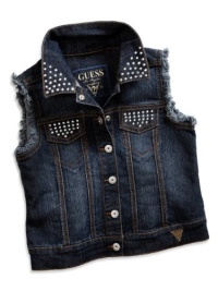 GUESS Big Girl Denim Vest, DARK STONE WASH (10/12)