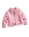 GUESS Kids Girls Baby Girl Faux-Leather Jacket (12-24M), PINK (18M)