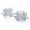 CRYSTAL GIFTWARE LOTUS TAPER HOLDER PAIR