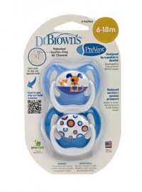 Dr. Brown's PreVent Design Pacifier, Boys, Stage 2,  6-18 Months