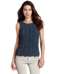 Jones New York Women's Petite Crochet Shell Sweater