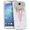 Fosmon GEM Series 3D Ribbon Bling Design Case for Samsung Galaxy S4 IV / i9500 (Clear / Gold & Pink Ribbon)