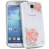 Fosmon GEM Series 3D Rhinestone Flower Bling Design Case for Samsung Galaxy S4 IV / i9500 (Clear / Pink Rhinestone Flower)