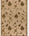 Couristan 1227/0130 PAVE Petal Vine 90-Inch by 134-Inch Chenille Area Rug, Ivory/Antique Gold