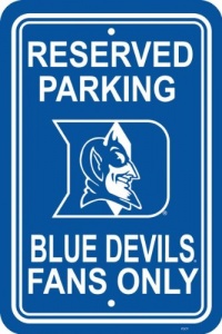 NCAA Duke Blue Devils 12-by-18 inch Plastic Parking Sign