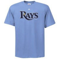 MLB Majestic Tampa Bay Rays Light Blue Wordmark T-Shirt