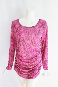 INC International Concepts Womens Splatter Paisley Mod Burnout Top PS