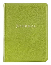 Graphic Image Small Travel Journal, Goatskin Leather, Lime (TJSMRBLGTILIM)