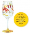 Cr Gibson Lolita Love My Party of Two, Flip Flop 16-Ounce Acrylic Wine Glasses, Set of 2