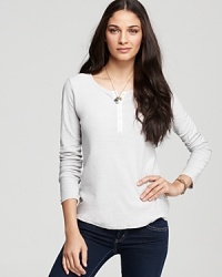 This James Perse top is the comfortable classic henley that stands on its own but lends the perfect layer when needed.