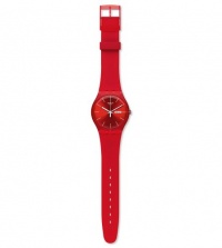 Swatch Men's SUOR701 Quartz Red Day And Date Plastic Watch