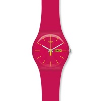 Swatch Rubine Rebel Pink Silicone Unisex Watch SUOR704