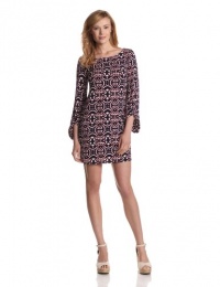 laundry BY SHELLI SEGAL Women's Printed Matte Jersey Shift Dress, Geranium Multi, 4