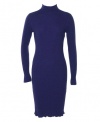 Lauren Ralph Lauren Women's Long Sleeve Ribbed Sweater Dress Flora Purple S