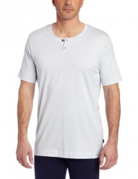 Hanro Men's Jayden Short Sleeve Henley, Light Silver, Small