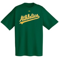 Oakland Athletics Official Wordmark Short Sleeve T-Shirt, Green