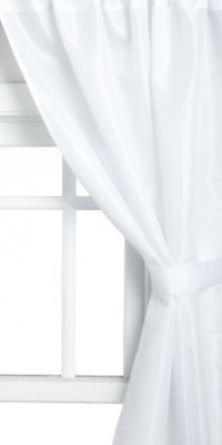 Carnation Home Fashions Polyester Fabric Bathroom Window Curtain, White