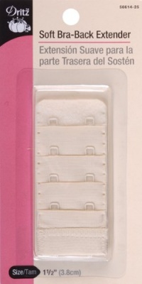 Dritz(R) 2 Hook Bra Back Extender- 1-1/2 Inch Wide Beige