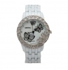 Geneva White Enamel with Mother-of-pearl Butterfly Watch