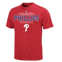 MLB Youth Philadelphia Phillies Charge The Mound Athletic Red Short Sleeve Basic Tee By Majestic